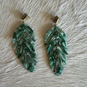 Palm Leaf Dangle Earrings